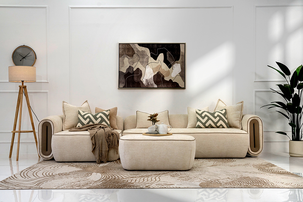 Azzura Corner Sofa With Ottoman