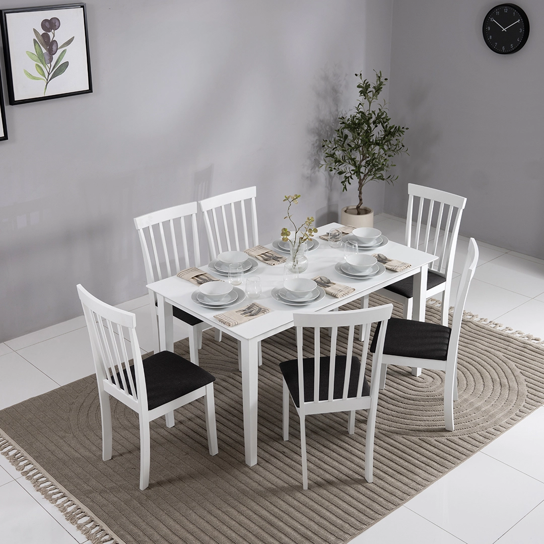 Broadway 6-Seater Dining Set-White