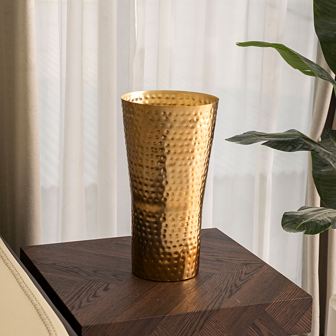Keeth Metal Hammered Vase- 20 cm