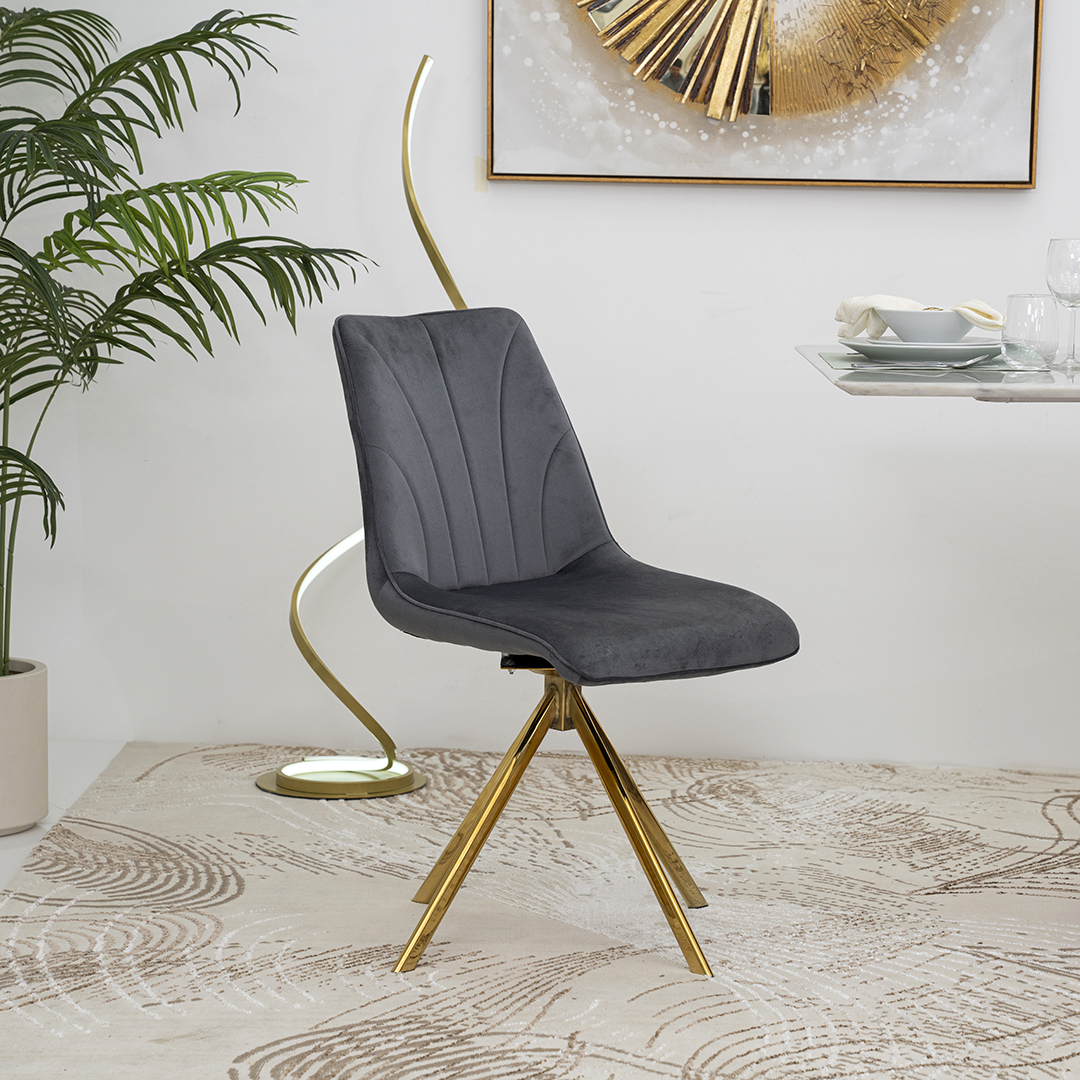 Sentio Swivel Dining Chair-Dark Grey