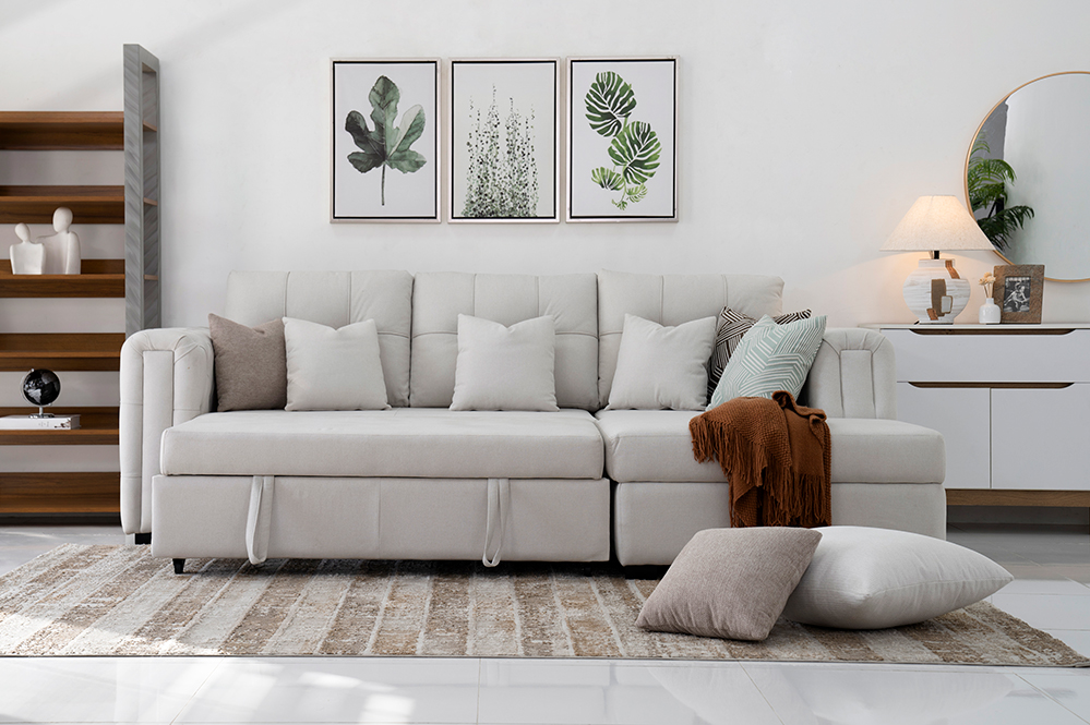 Cover 3-Seater Sofa Bed With Storage - Image 10