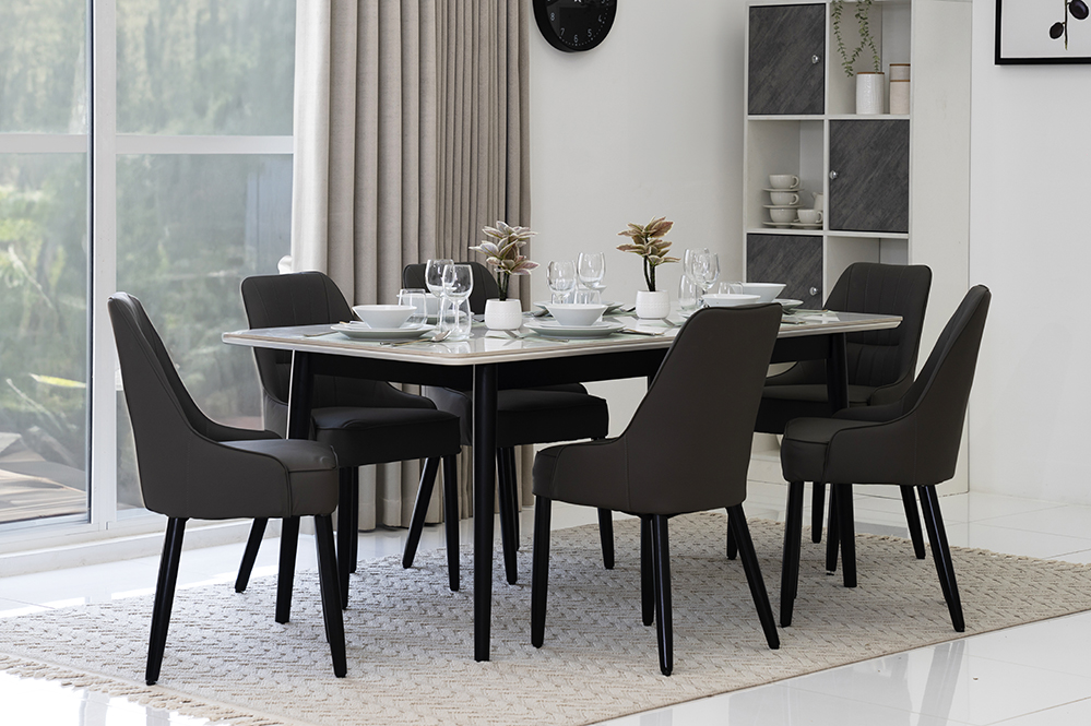 Treviso 6 Seater Dining Set with Induction Heater