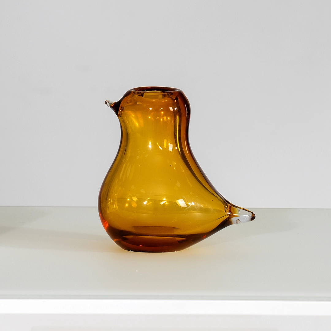 Lemont glass bird vase amber 14x9x14.5cm