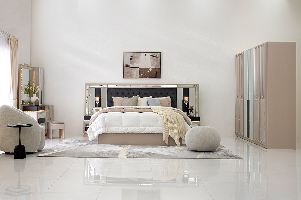 Zadran 6-Piece King Bedroom Set With Hydraulic Storage-180*200 cm