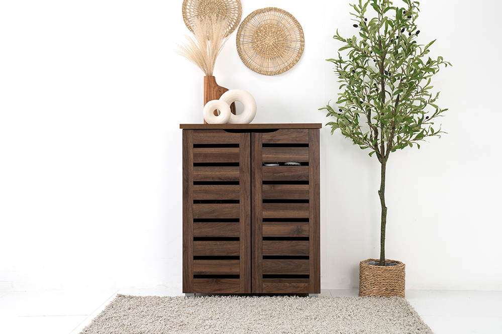 Neva Shoe Cabinet-Dark Oak