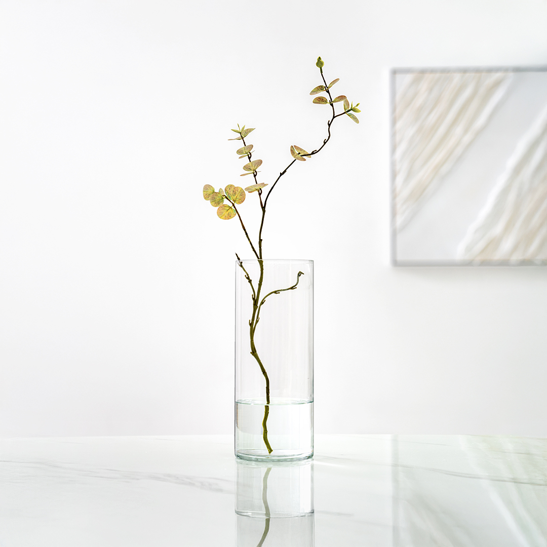 Atlas Clear glass cylinder vase 12x30cm