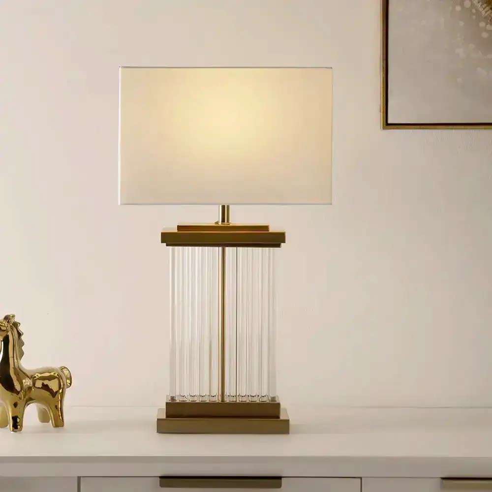 Avero glass base table lamp clear 36x20x62cm