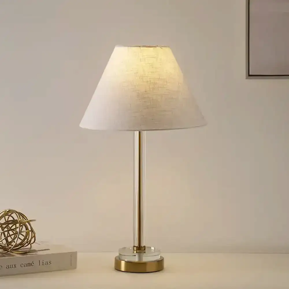 Avero glass base table lamp gold 30x30x53cm