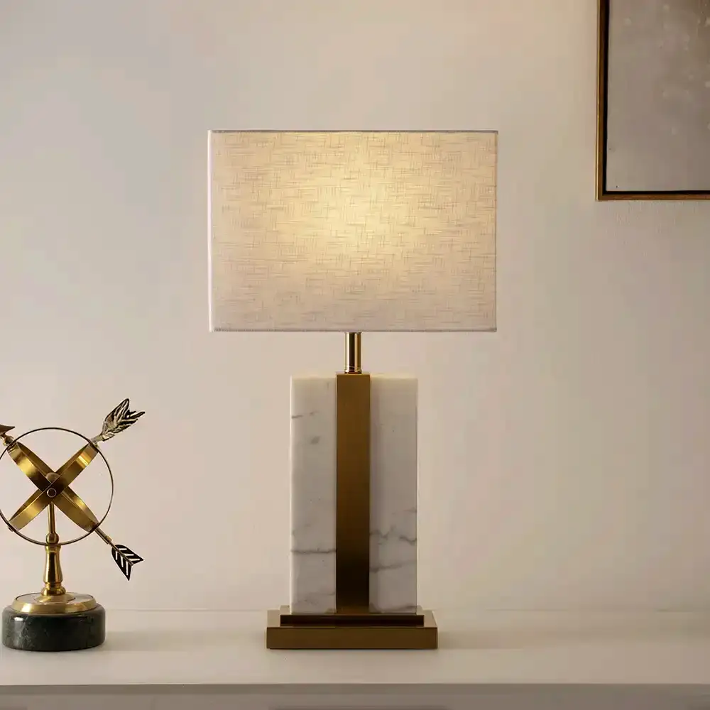 Avero marble table lamp white 33x17x60cm