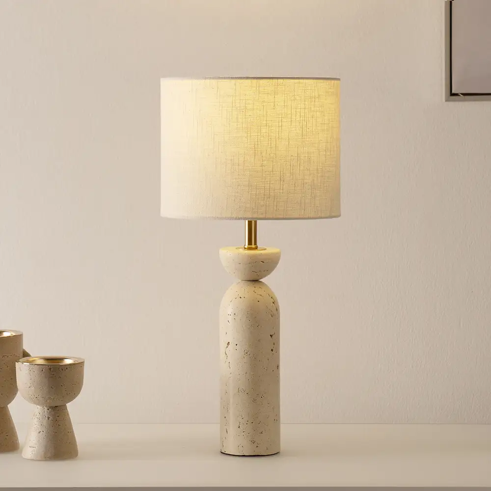 Avero travertine table lamp 23x23x48cm