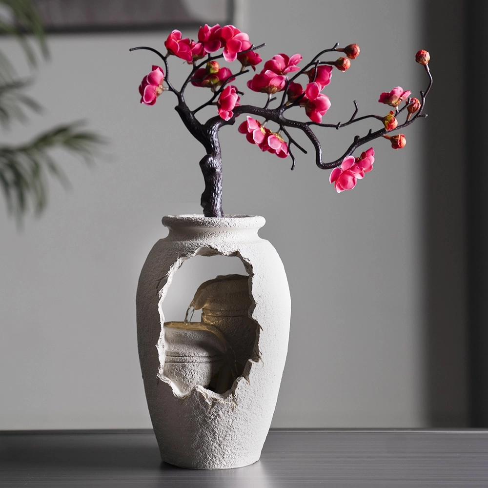 Rivulet Plant Pot Indoor Fountain Beige