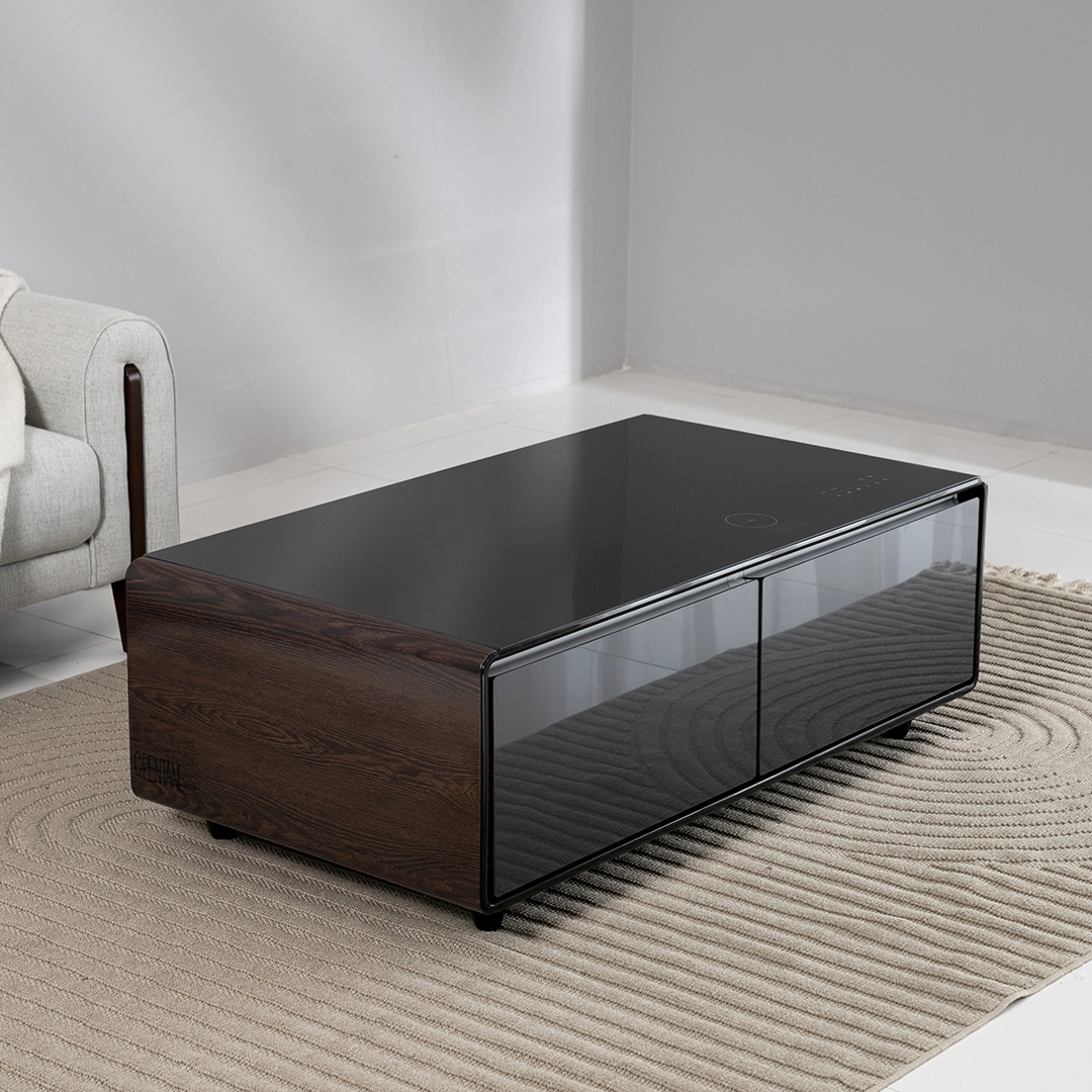 Bratislava Smart Coffee Table with Built-in Fridge-Wooden