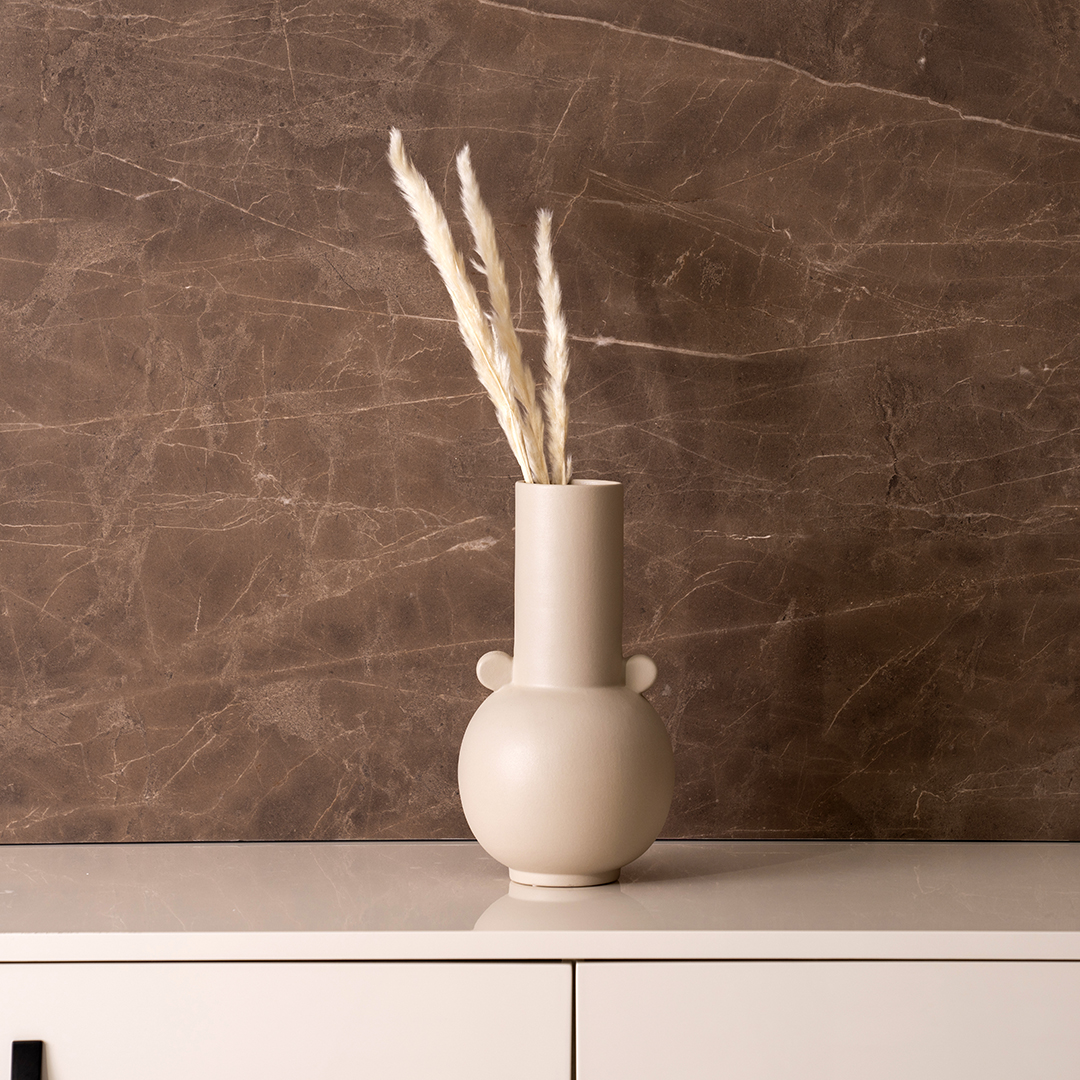 Blenka Ceramic Beige Vase – 30 cm