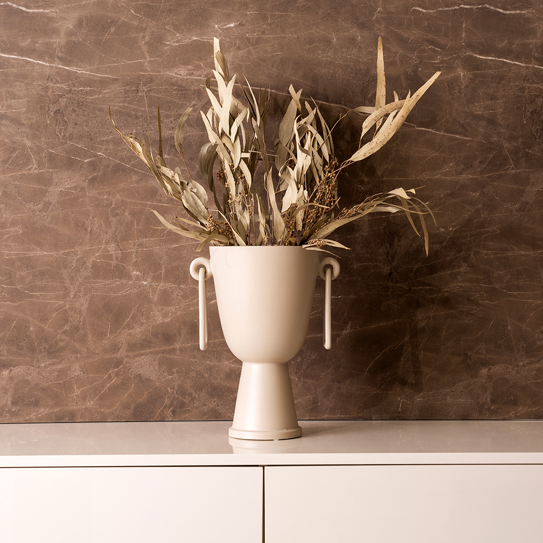 Blenka Ceramic Beige Vase – 35 cm