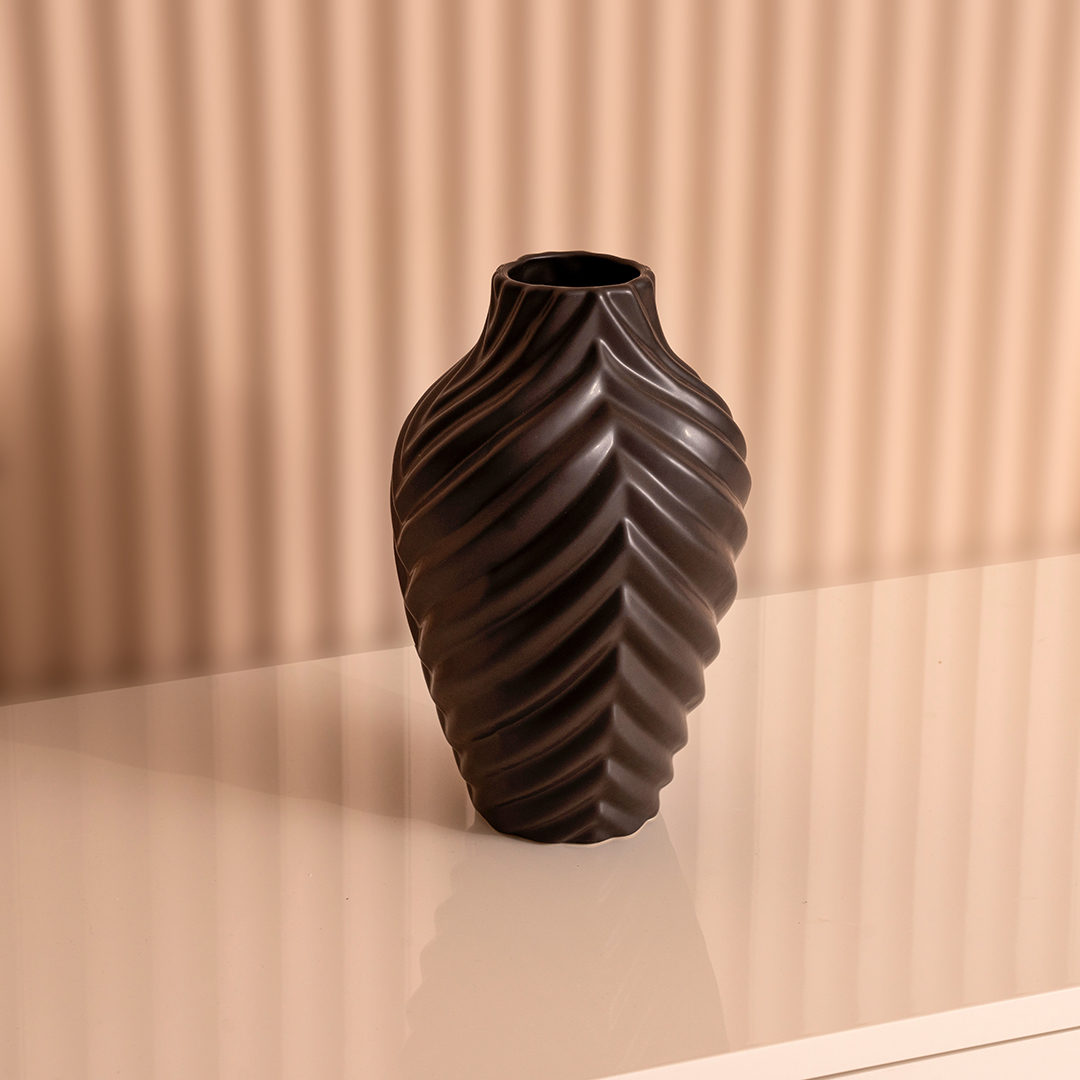Blenka Ceramic Black Vase- 25.5 cm
