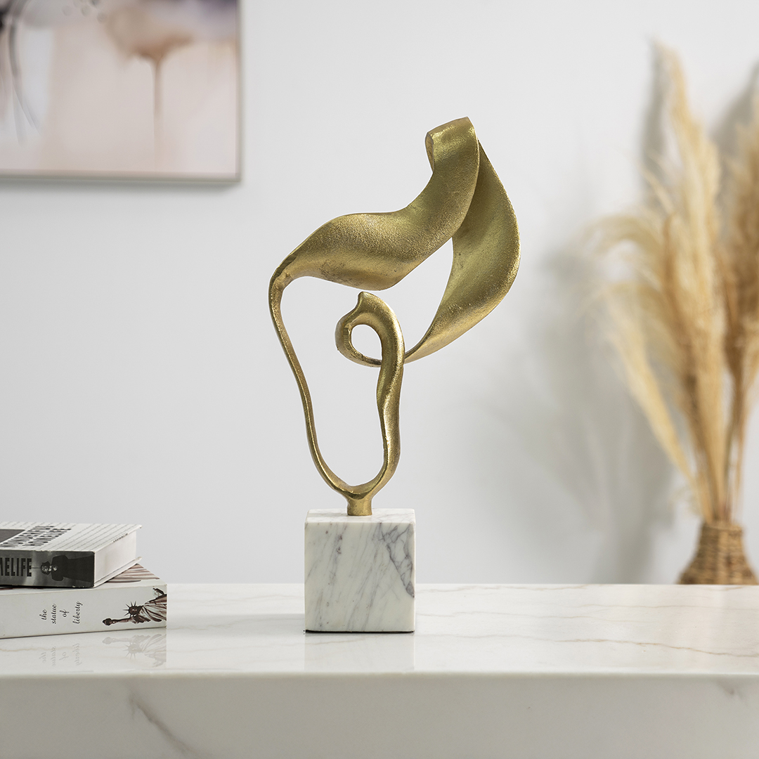 Casa Metal marble accent gold 22x10x50cm