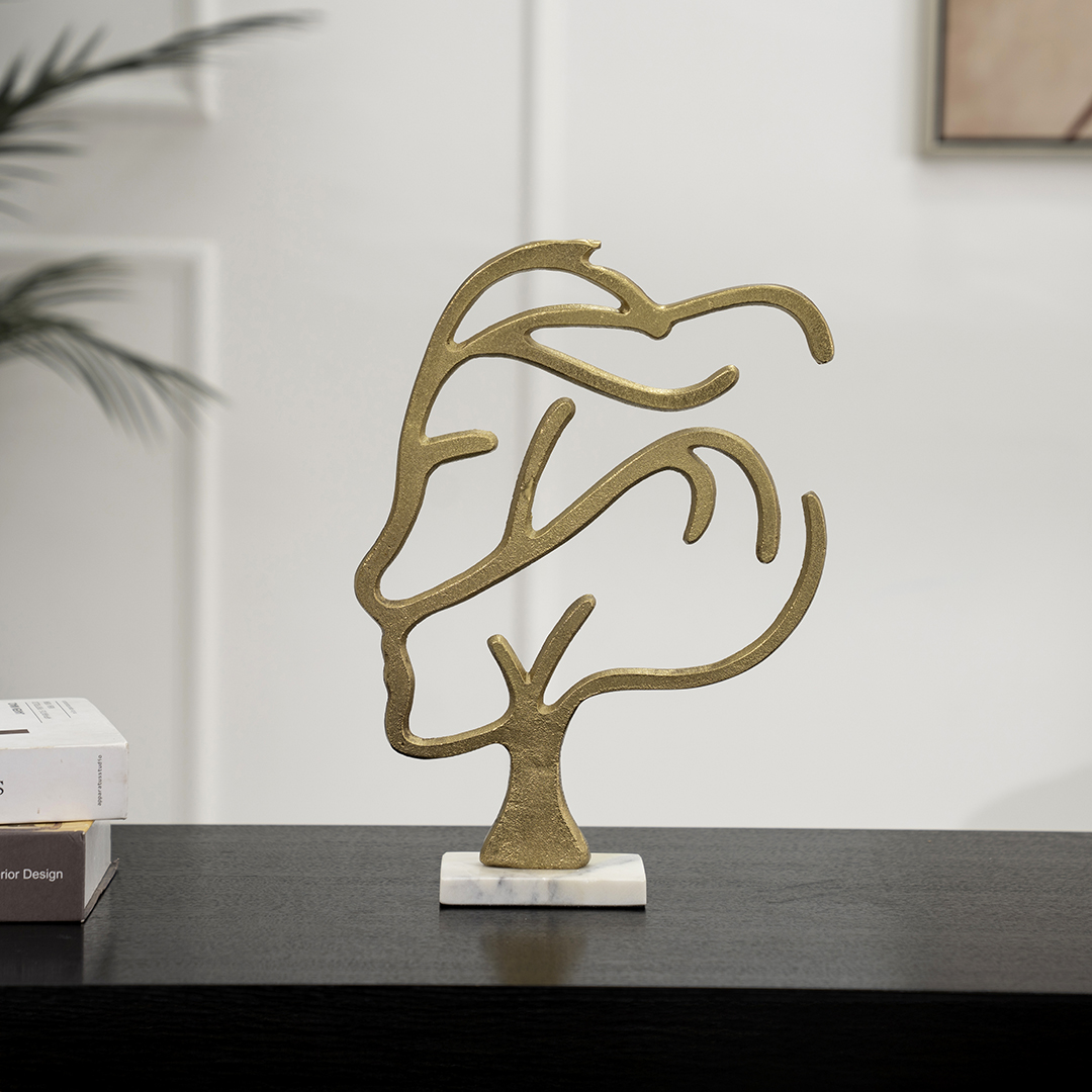 Casa Metal marble accent gold 26.5x8x37cm