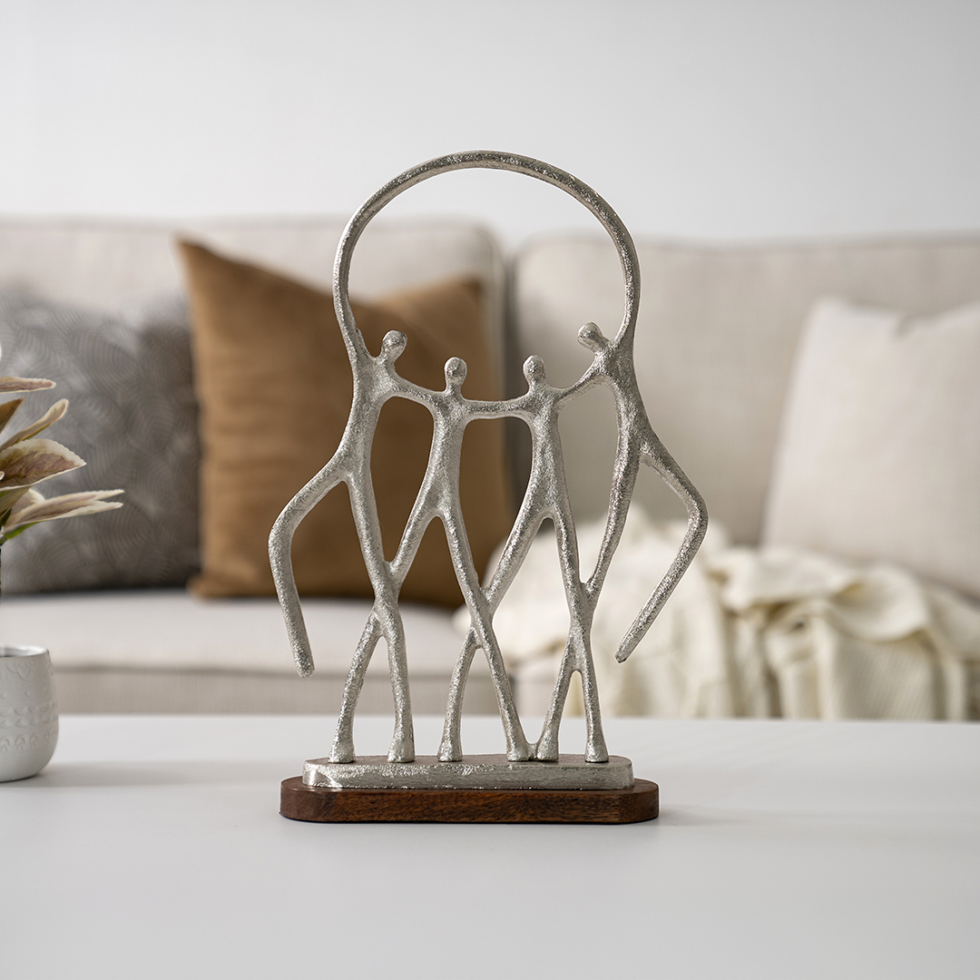 Casa Metal wood accent Nickle 26x7x38.5CM