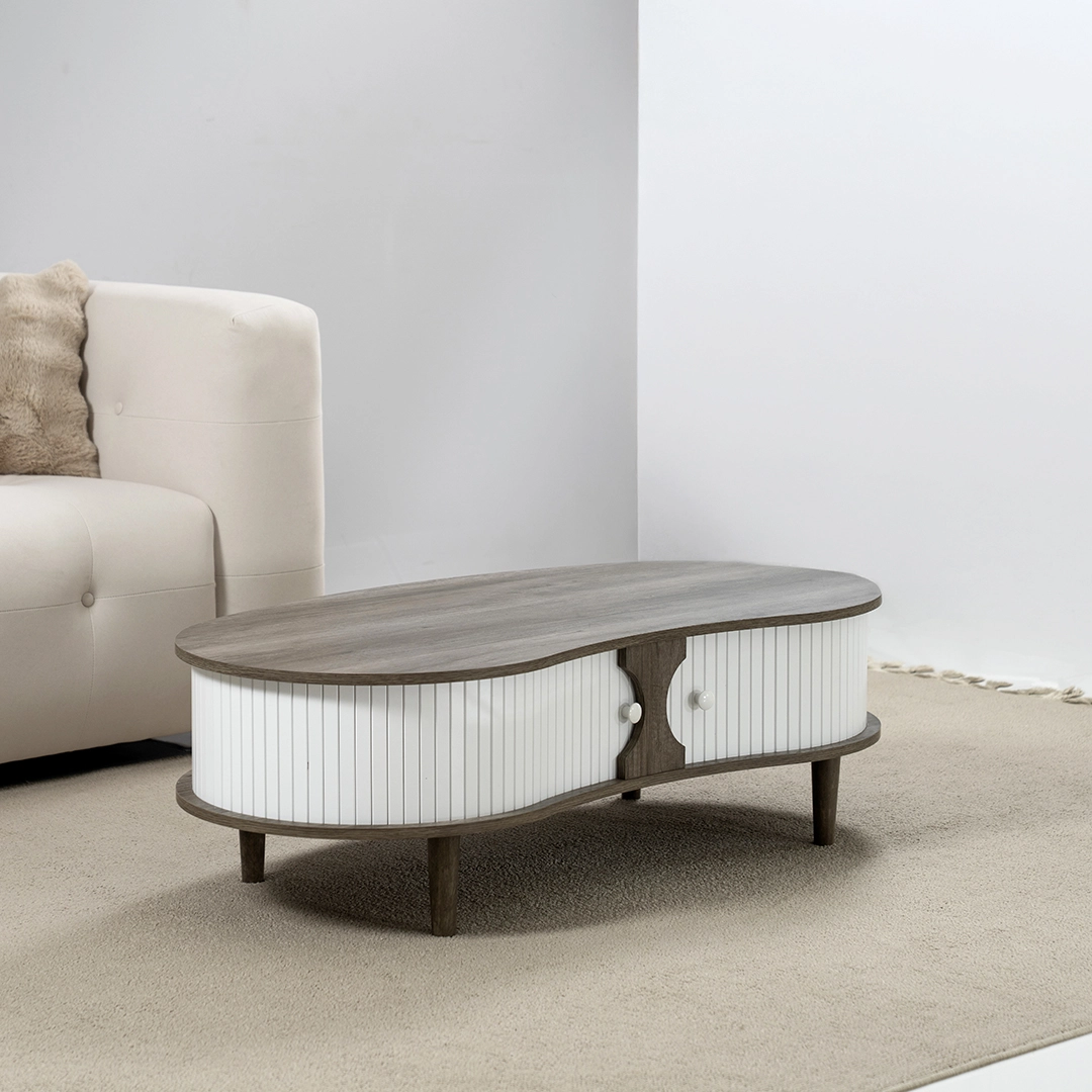 Curve Coffee Table-Grey Oak