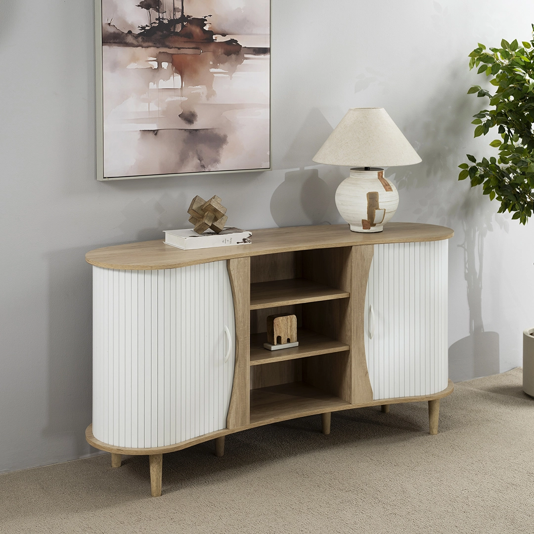 Curve Sideboard- Oak and White