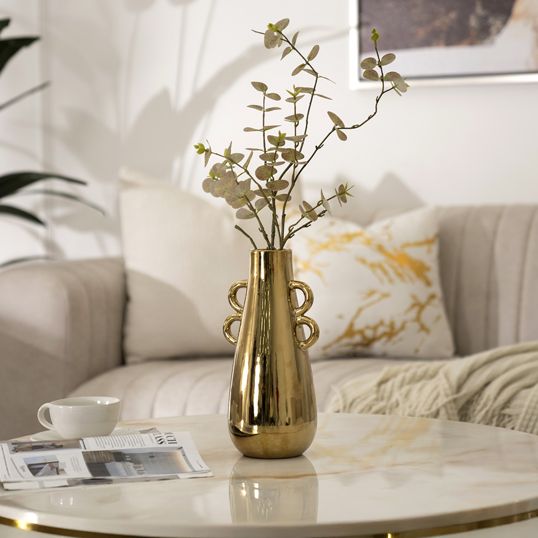 Delyn ceramic gold vase 15.5*12*29.5 cm