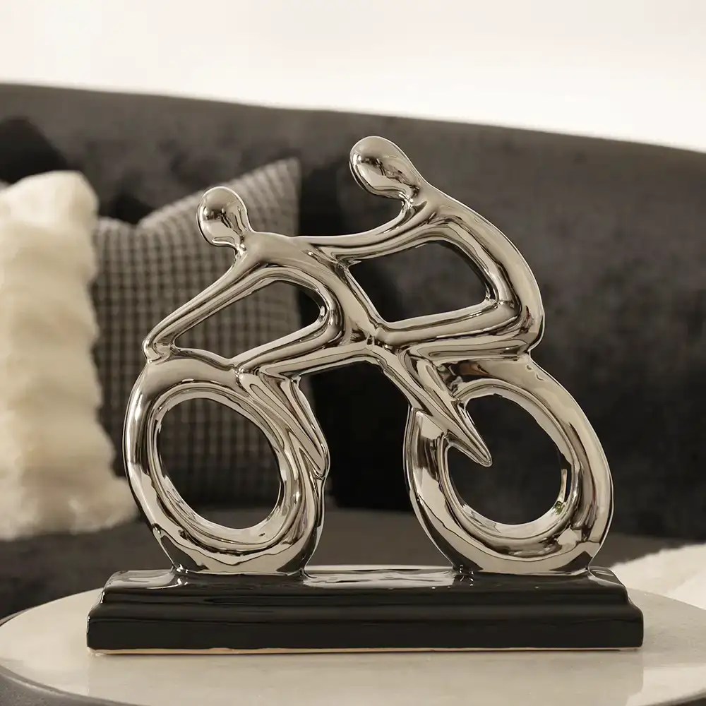 Delyn ceramic silver cycling men accent 30*6.5*28 cm