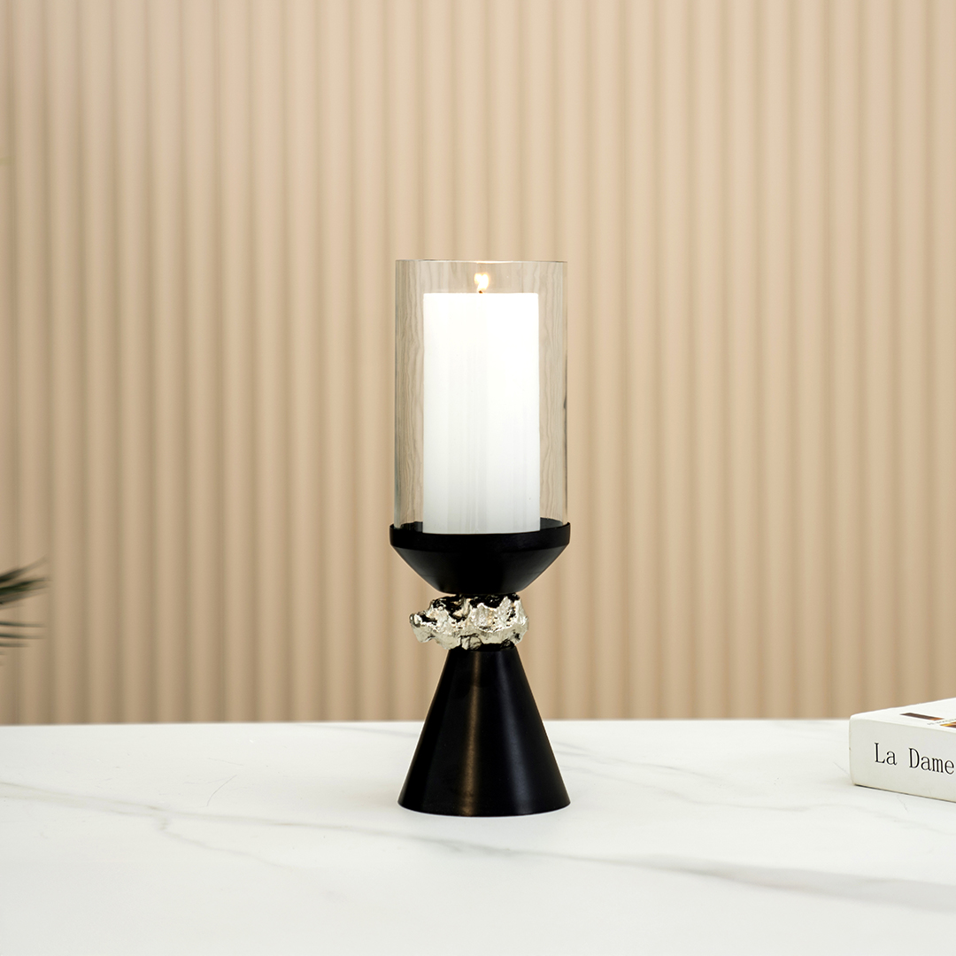 Eclat metal glass black hurricane – 48 cm