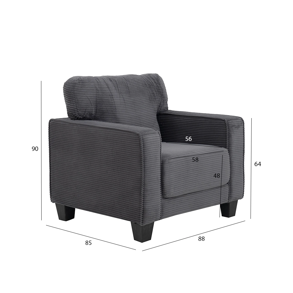 Eveland Sofa Set-Dark Grey - Image 4