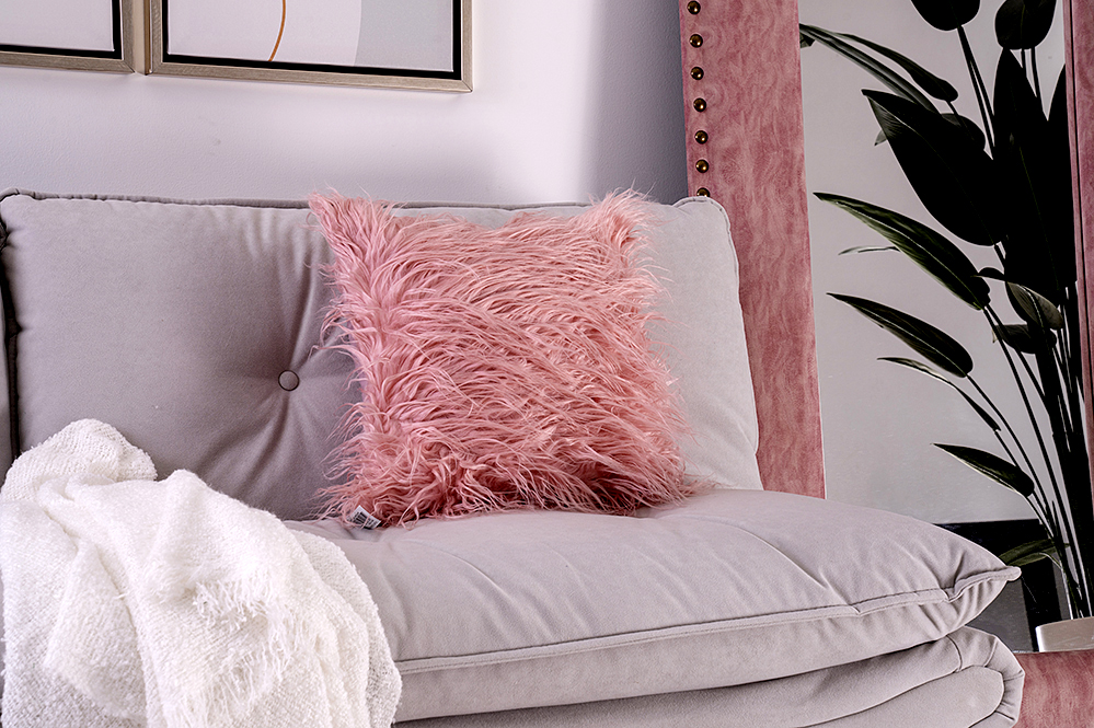 Fur Cushion-Pink