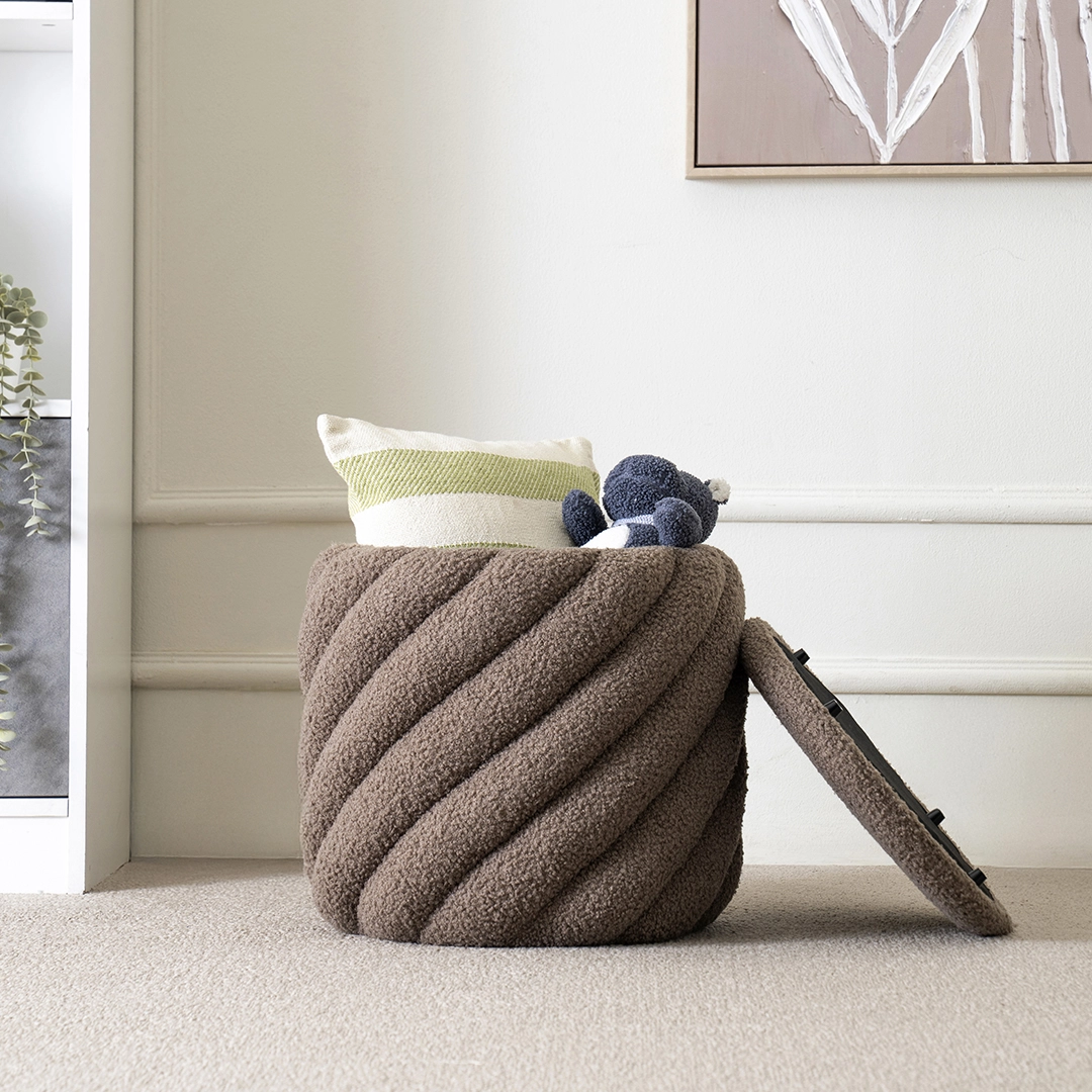 Hayes Ottoman with Storage-Brown