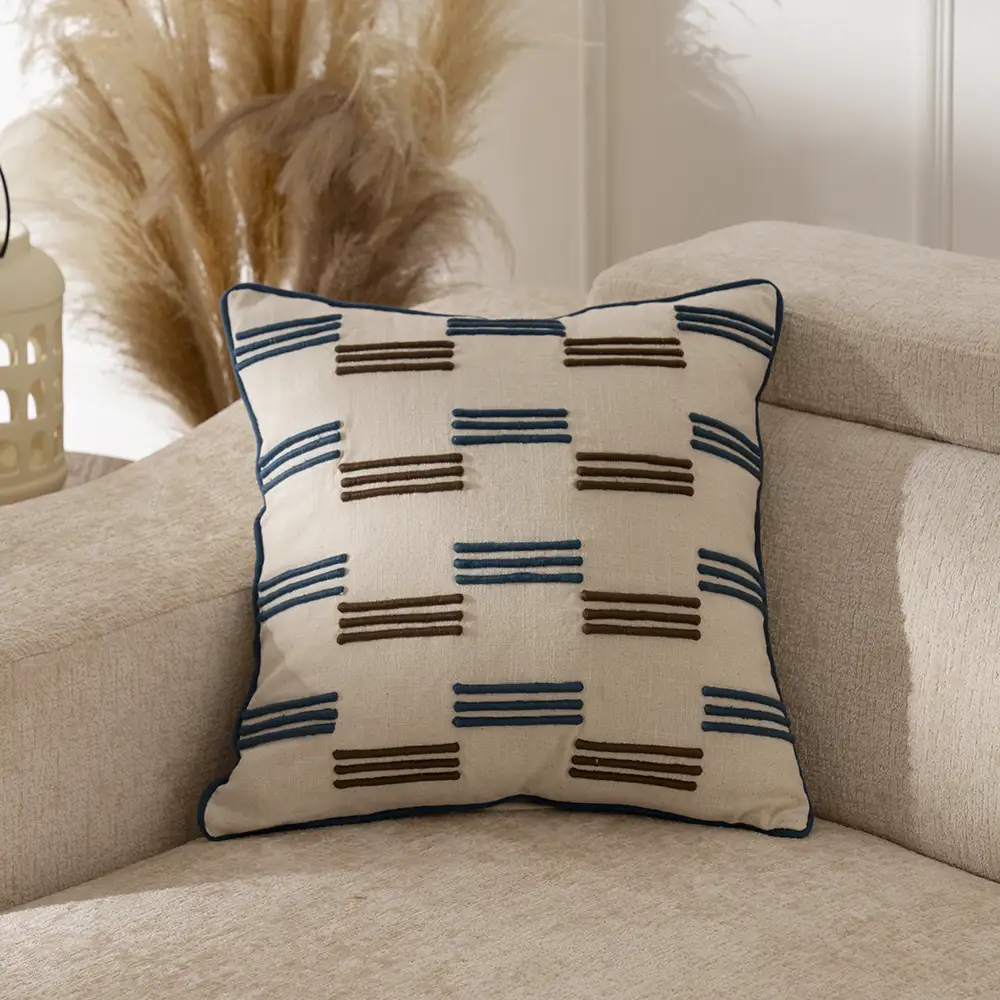 Heston embroidered cushion 45×45 cm