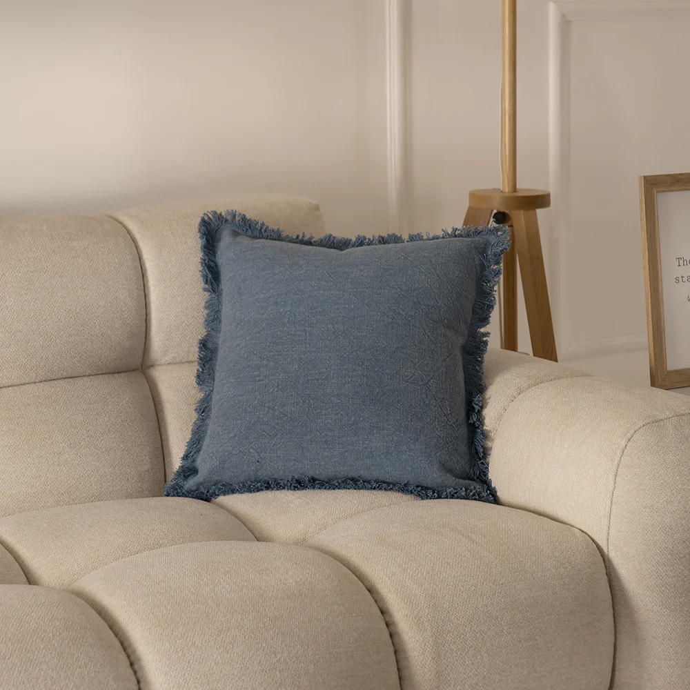 Heston stonewash blue cushion 45×45 cm