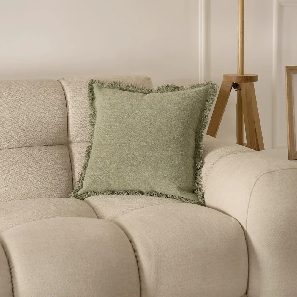 Heston stonewash Green cushion 45×45 cm