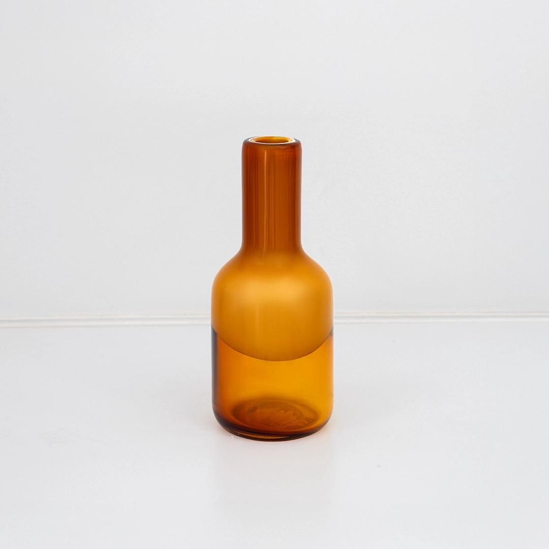 Lemont glass vase Amber 12x12x28cm