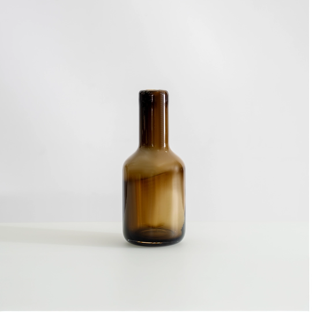 Lemont glass vase brown 12x12x28cm