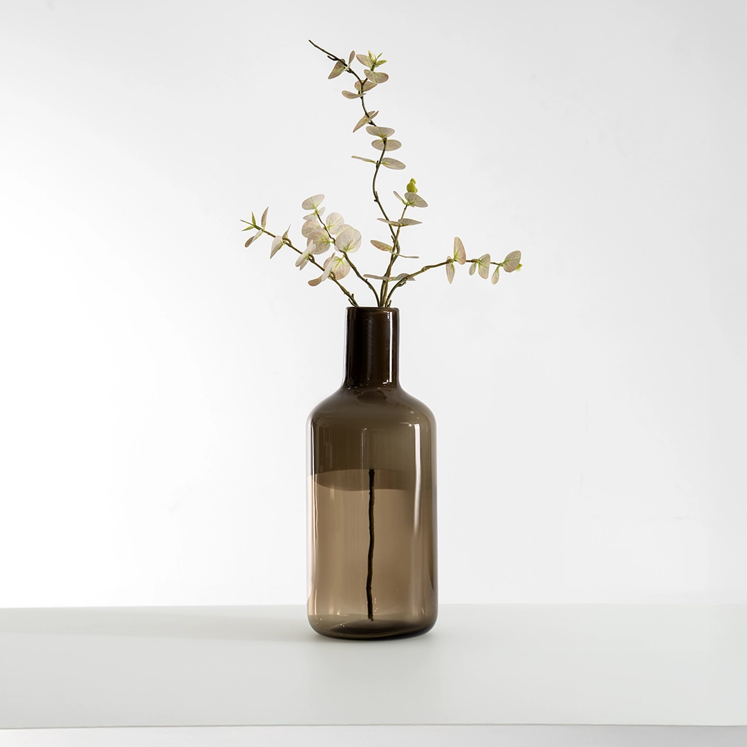 Lemont glass vase brown 14x14x35cm