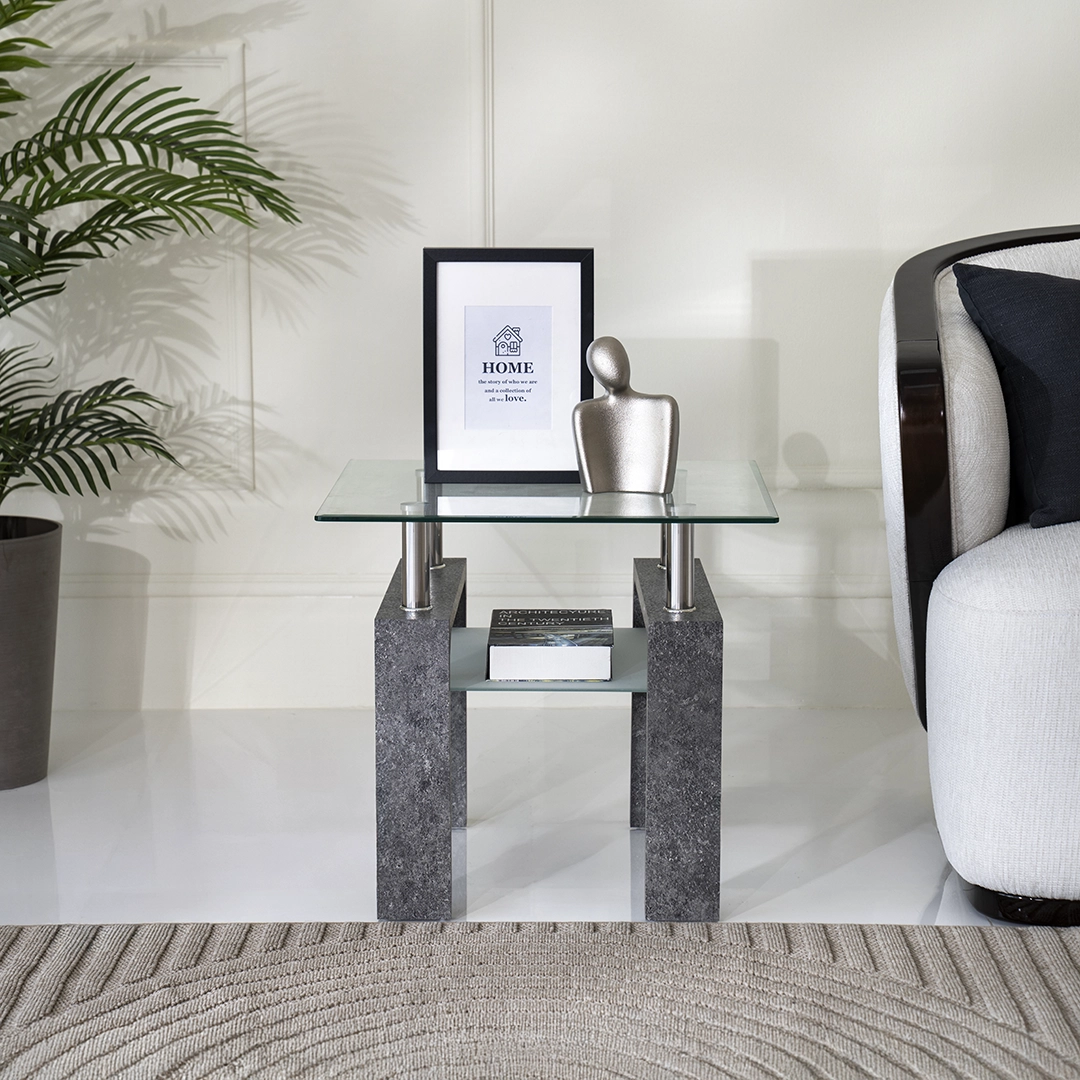 Lucas End Table-Grey