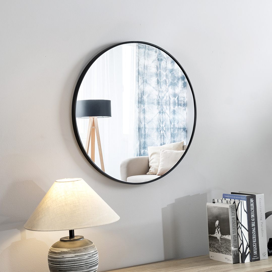 Novo metal wall mirror black 60X2.8X60 cm