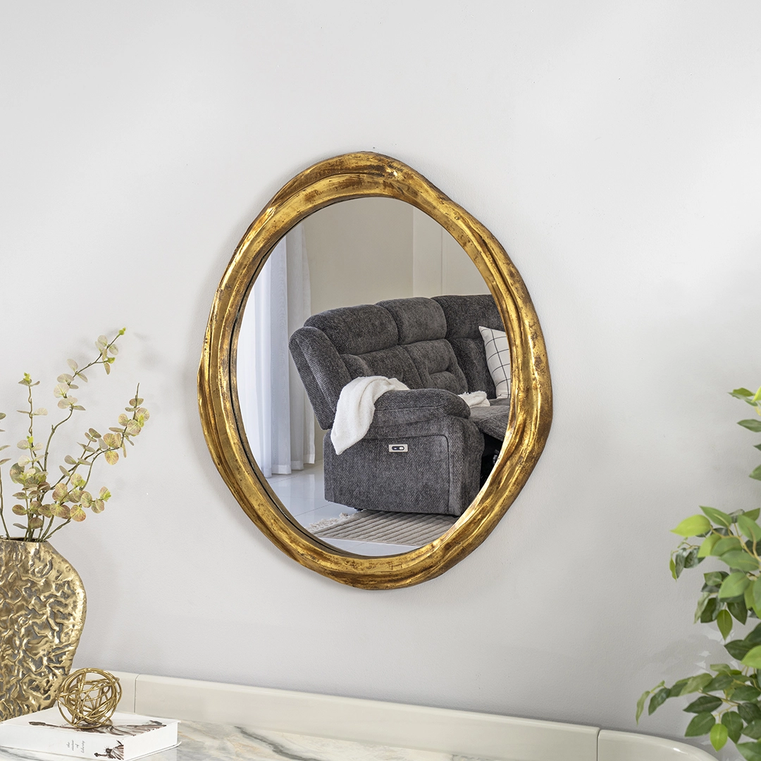 Novo metal wall mirror gold 81X4X74 cm