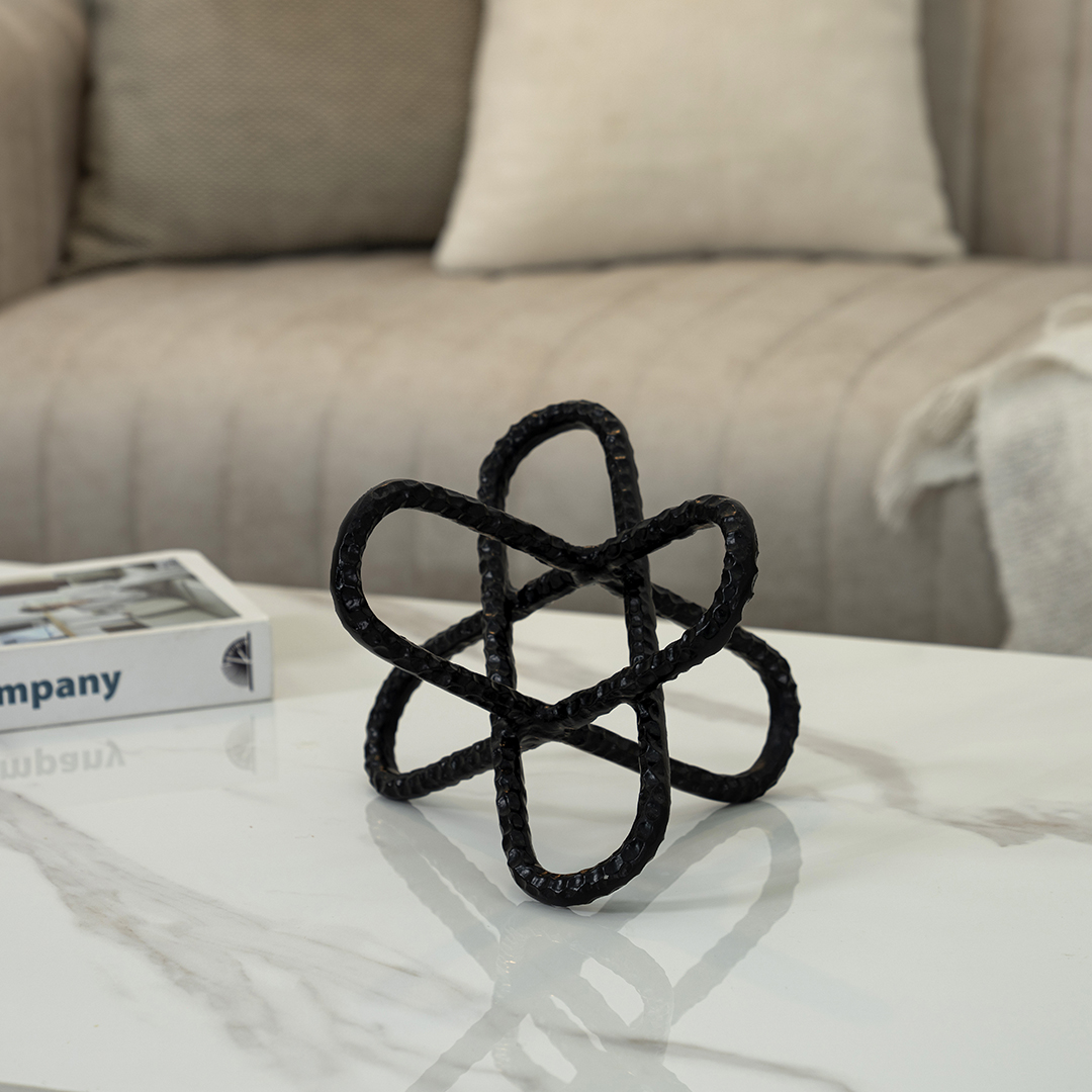 Orline abstract black metal accent 25x25x25cm