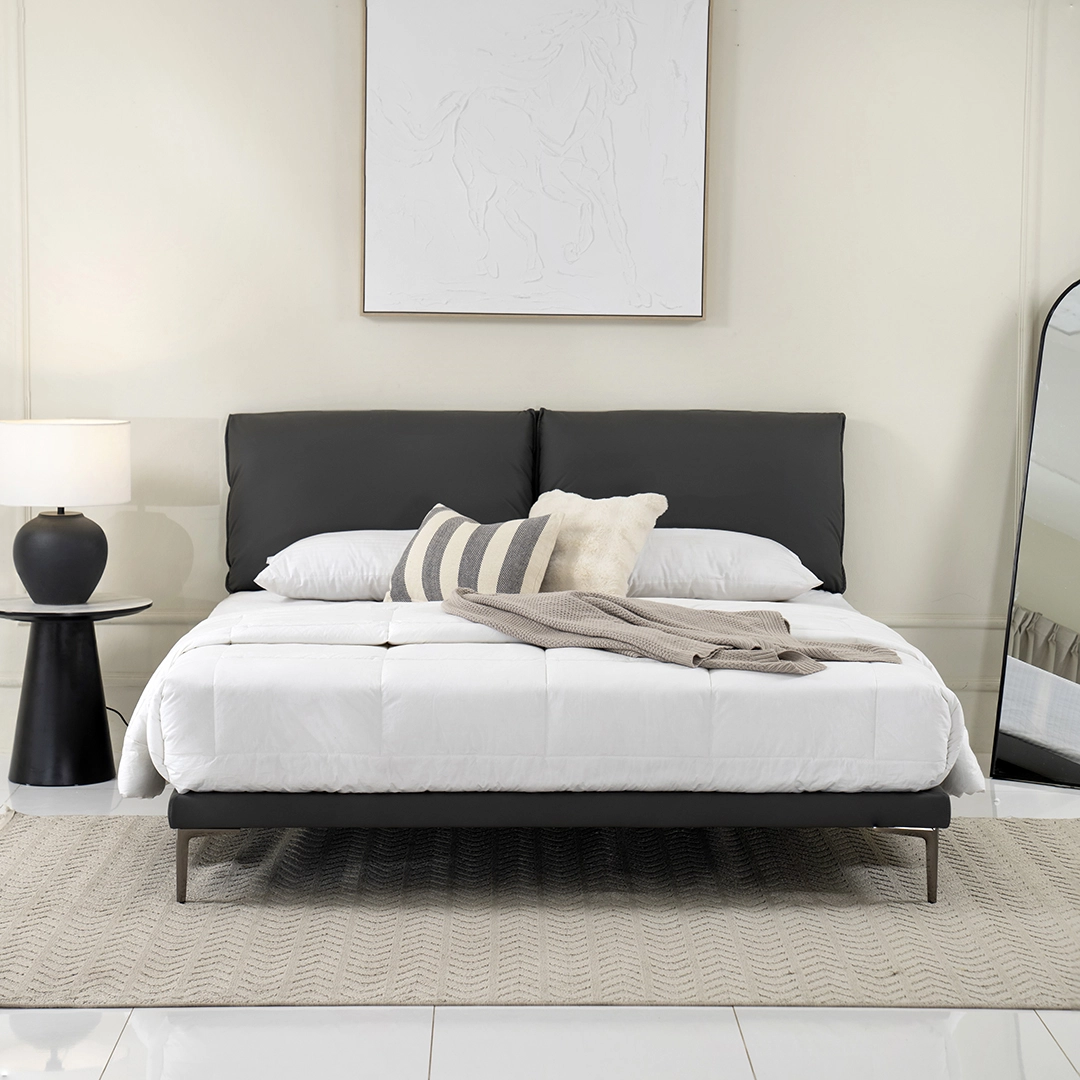 Plush King Bed With Mattress-180×200 cm