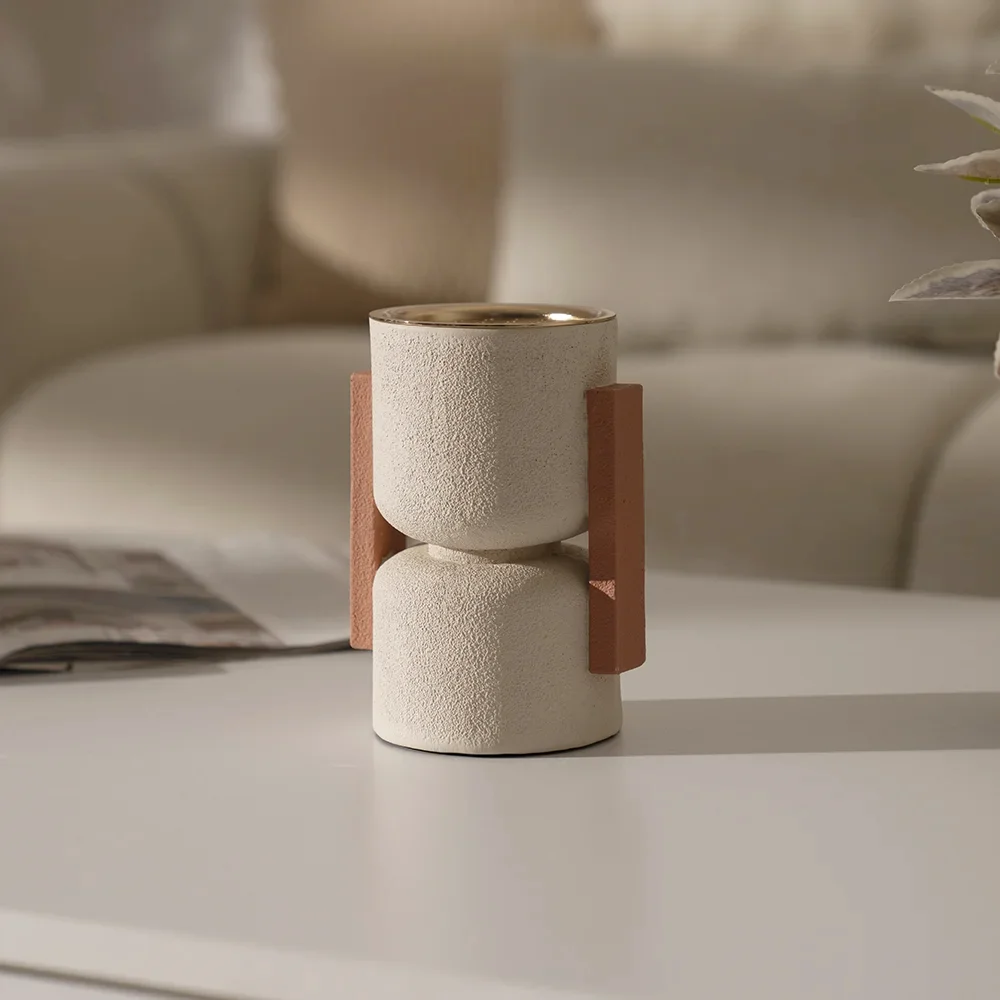 Rabaque polyresin terracotta beige burner 11x9x15cm