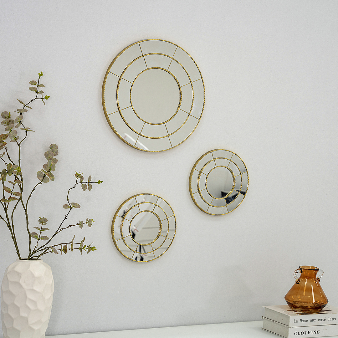 sierra set of 3 decorative mirror gold