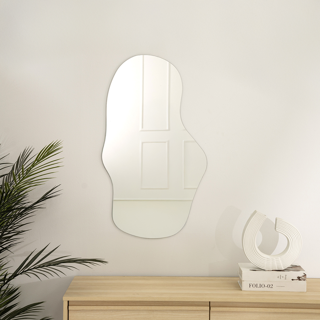 Sierra metal organic look mirror white 85x1x50cm