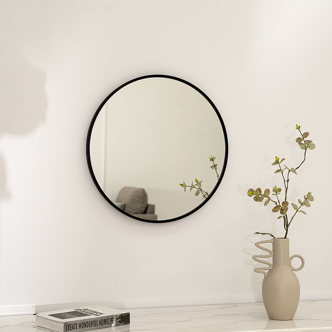 Sierra metal wall mirror black 50×2.5x50cm