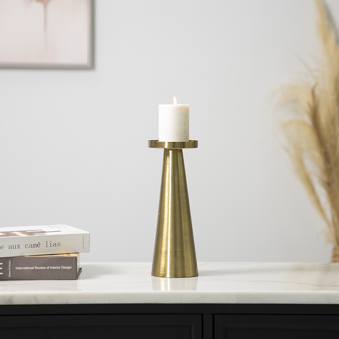 Siv Metal gold candle holder 10x10x30 cm