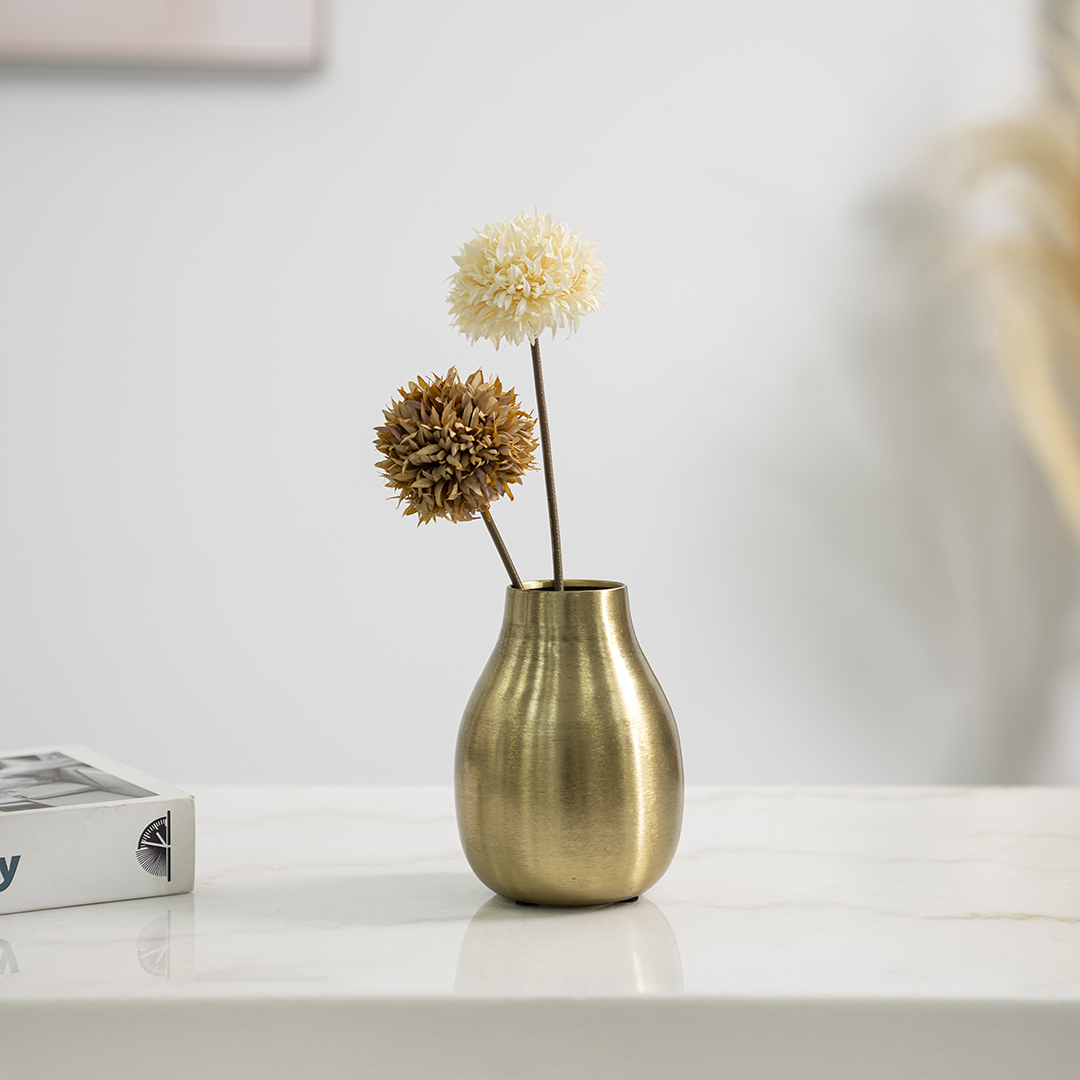 Siv Metal gold vase 10x10x13 cm