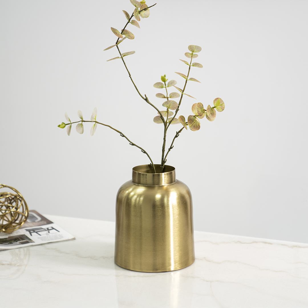 Siv Metal gold vase 17.5×17.5x19cm
