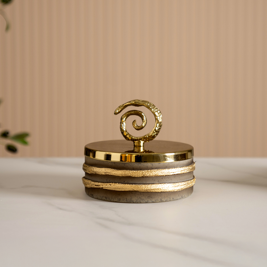 Swirl Metal deco jar