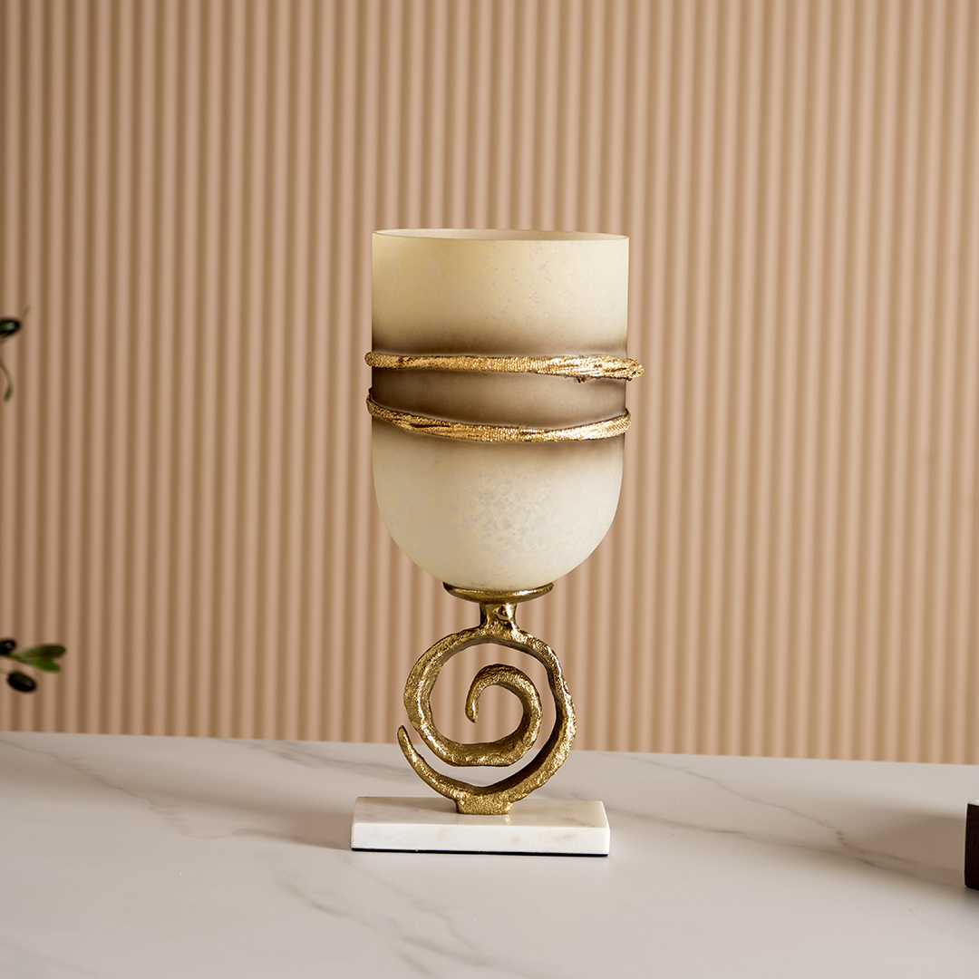 Swirl Metal vase 35 cm